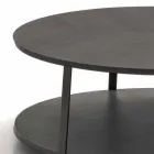 Round Coffee Table in Mdf with Metal Structure Made in Italy - Aloe Viadurini