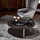 Round Coffee Table in Mdf with Metal Structure Made in Italy - Aloe Viadurini