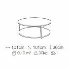 Round Coffee Table in Mdf with Metal Structure Made in Italy - Aloe Viadurini