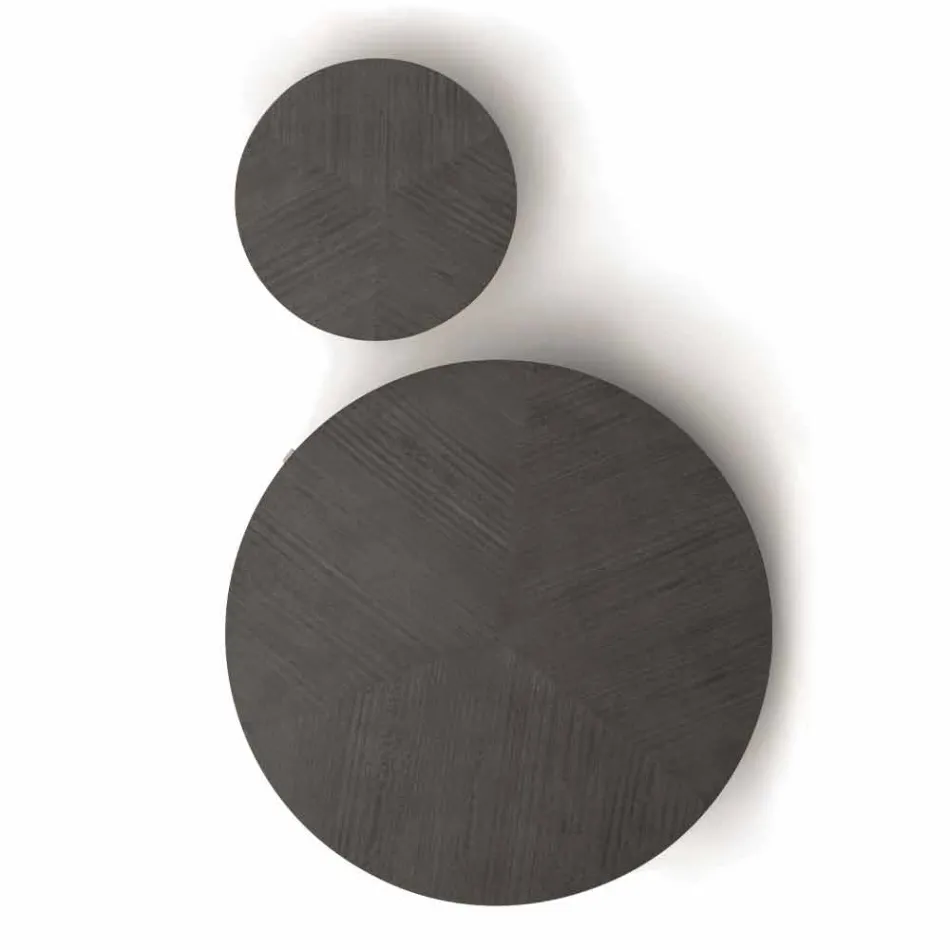 Round Coffee Table in Mdf with Metal Structure Made in Italy - Aloe Viadurini