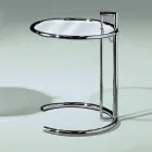 Round Coffee Table in Tempered Glass and Steel Made in Italy - Lennon Viadurini
