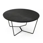 Round Coffee Table Made in Stoneware and Steel Made in Italy - Paini Viadurini