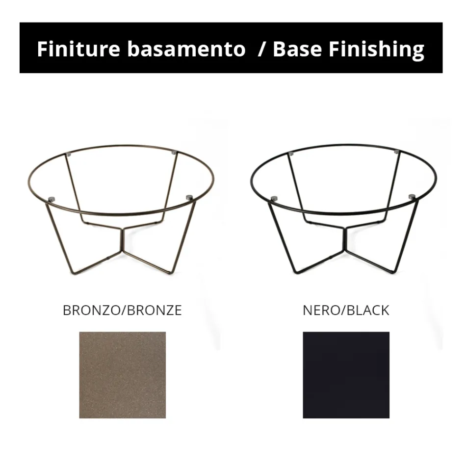 Round Coffee Table Made in Glass and Steel Made in Italy - Paini Viadurini