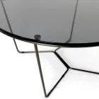 Round Coffee Table Made in Glass and Steel Made in Italy - Paini Viadurini