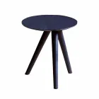 Round Coffee Table in Black Grey Lacquered Wood Made in Italy - Stuttgart Viadurini