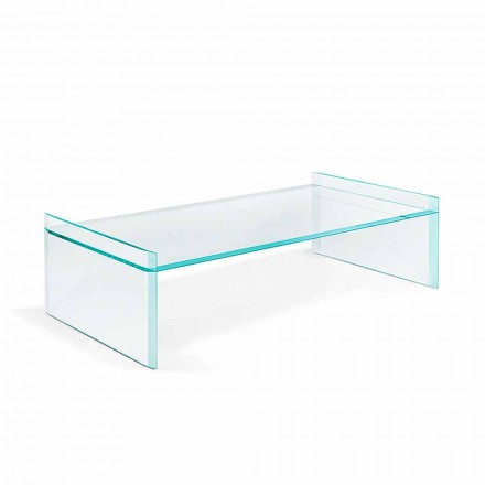 Extra-clear glass coffee table with bevel Made in Italy - Imperative Viadurini