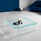 Extra-clear glass coffee table with bevel Made in Italy - Imperative Viadurini