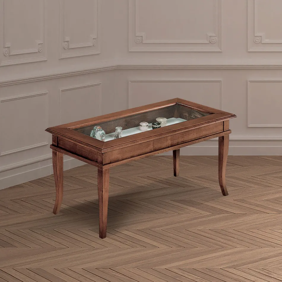 Lounge coffee table with glass noticeboard Made in Italy - Demetra Viadurini