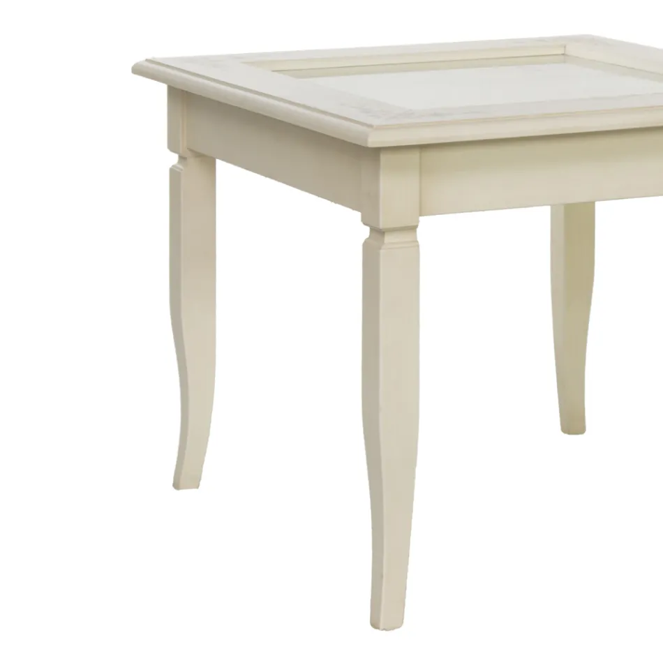 Lounge coffee table with glass upholstered noticeboard Made in Italy - Demetra Viadurini