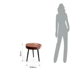 Lounge coffee table with metal legs and solid wood top - Sardinia Viadurini