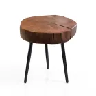 Lounge coffee table with metal legs and solid wood top - Sardinia Viadurini