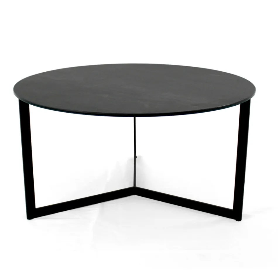 Coffee Table in Steel and Porcelain Stoneware Made in Italy - Aspira Viadurini