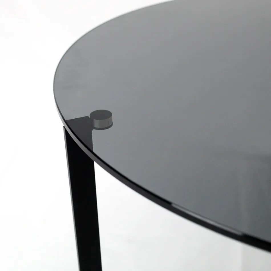 Coffee Table in Steel and Glass Made in Italy - Aspira Viadurini