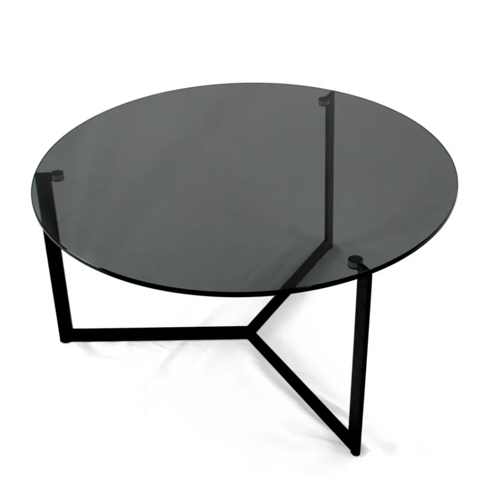 Coffee Table in Steel and Glass Made in Italy - Aspira Viadurini