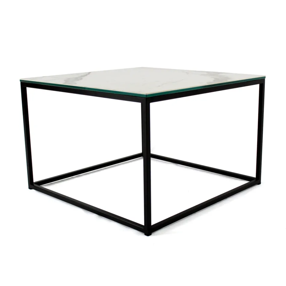Stoneware and Steel Coffee Table Made in Italy - Birba Viadurini