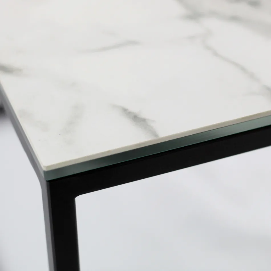 Stoneware and Steel Coffee Table Made in Italy - Birba Viadurini