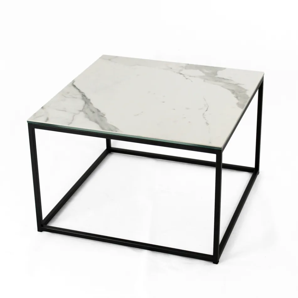 Stoneware and Steel Coffee Table Made in Italy - Birba Viadurini