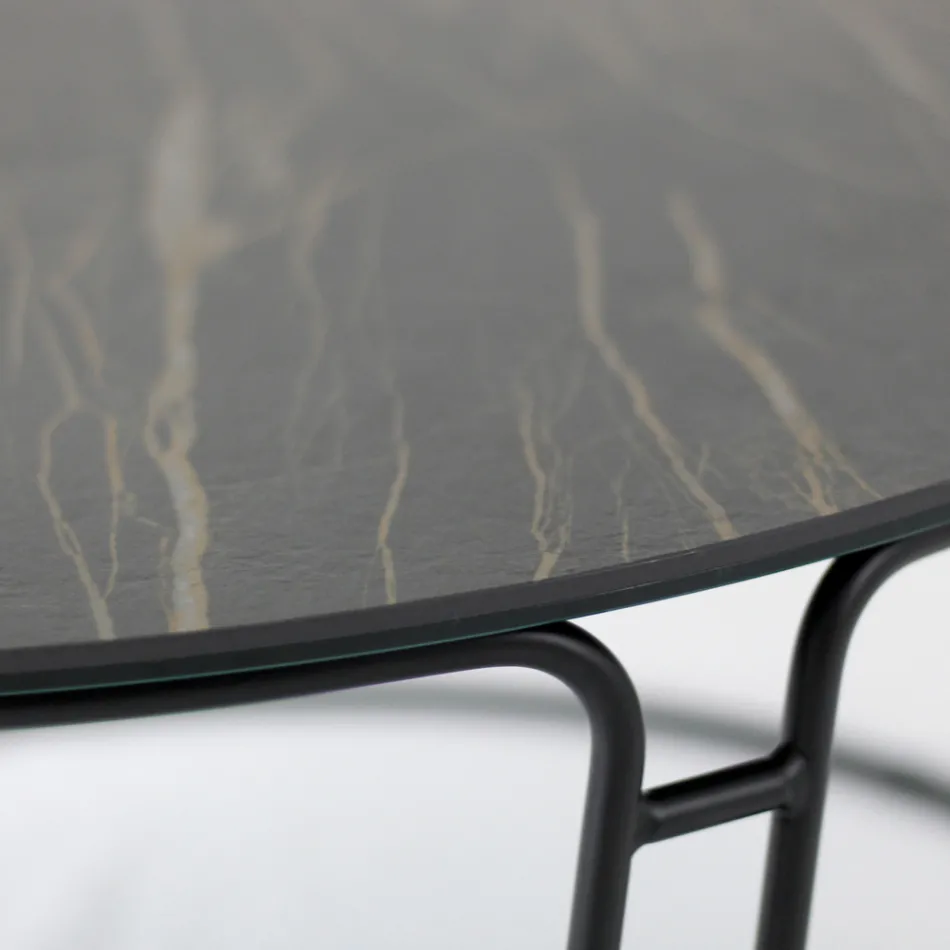 Coffee Table Round Top and Base Made in Italy - Tullia Viadurini