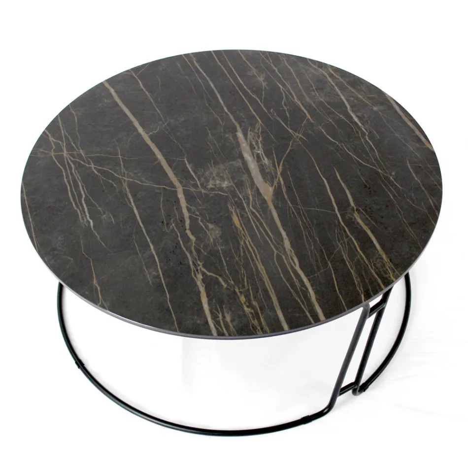 Coffee Table Round Top and Base Made in Italy - Tullia Viadurini