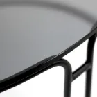 Coffee Table with Glass Top and Round Base Made in Italy - Tullia Viadurini