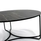 Round Coffee Table with 3 Crescent Base Made in Italy - Arepa Viadurini