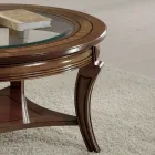 Round Lounge Coffee Table with Glass Top Made in Italy - Onatha Viadurini