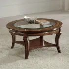 Round Lounge Coffee Table with Glass Top Made in Italy - Onatha Viadurini