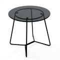 Round Coffee Table with Glass Top Made in Italy - Paini