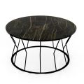 Round Coffee Table in Steel and Stoneware Made in Italy - Alisea