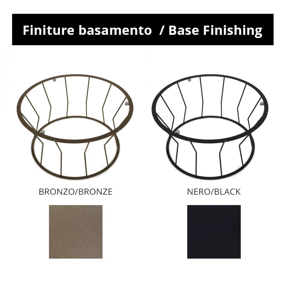 Round Coffee Table in Steel and Glass Made in Italy - Alisea Viadurini