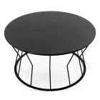 Round Coffee Table in Steel and Glass Made in Italy - Alisea Viadurini