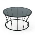 Round Coffee Table in Steel and Glass Made in Italy - Alisea