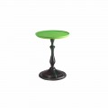 Lounge side table, green lacquered top Ø 50 cm, modern design