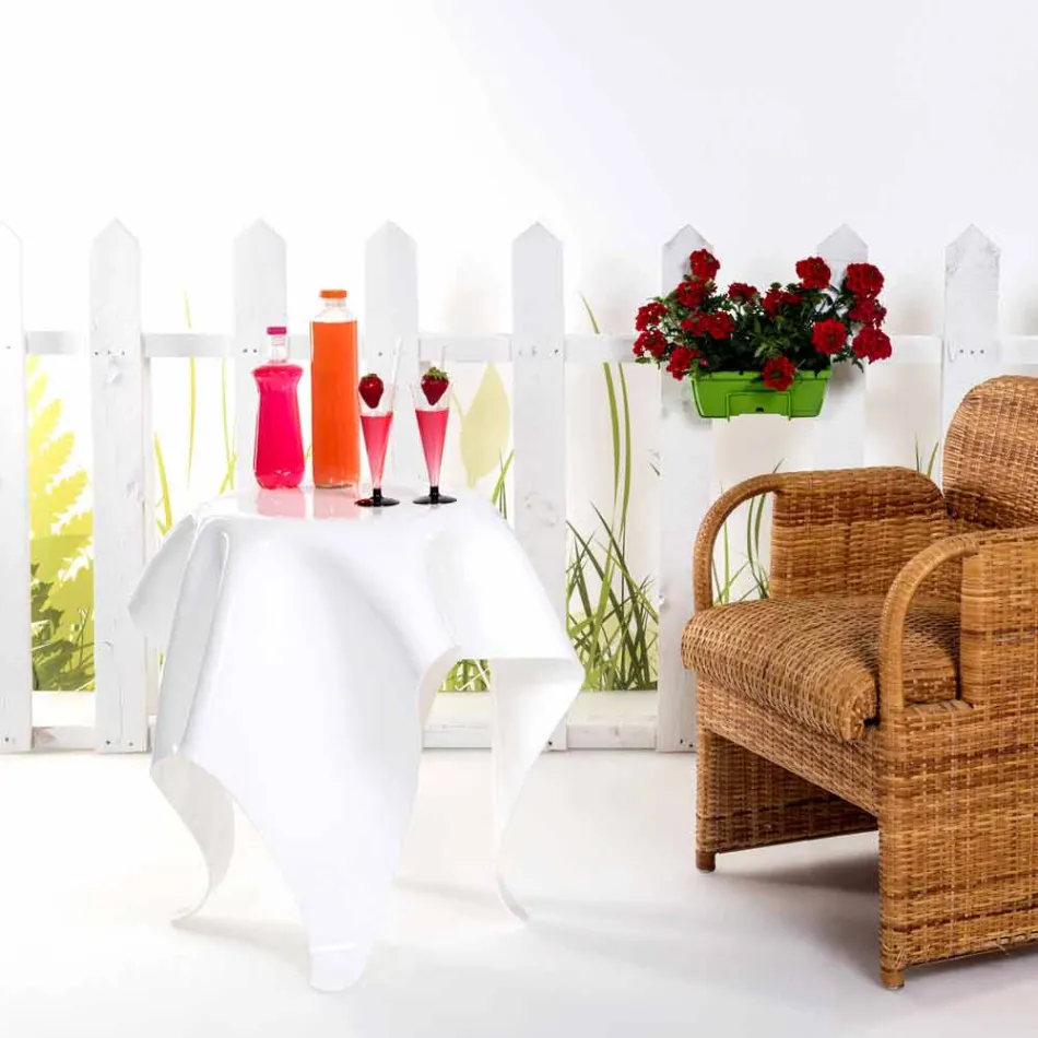 Contemporary white plexiglass design table Otto, made in Italy Viadurini