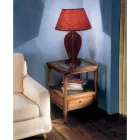 Bassano Francia Wooden Coffee Table with Glass Top Made in Italy - Patecati Viadurini