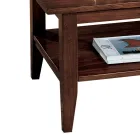 Coffee table in patinated walnut finish with shelf Made in Italy - Pekele Viadurini