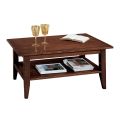 Coffee table in patinated walnut finish with shelf Made in Italy - Pekele