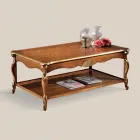 Luxury Walnut Wood and Gold Inlaid Coffee Table Made in Italy - Cambrige Viadurini