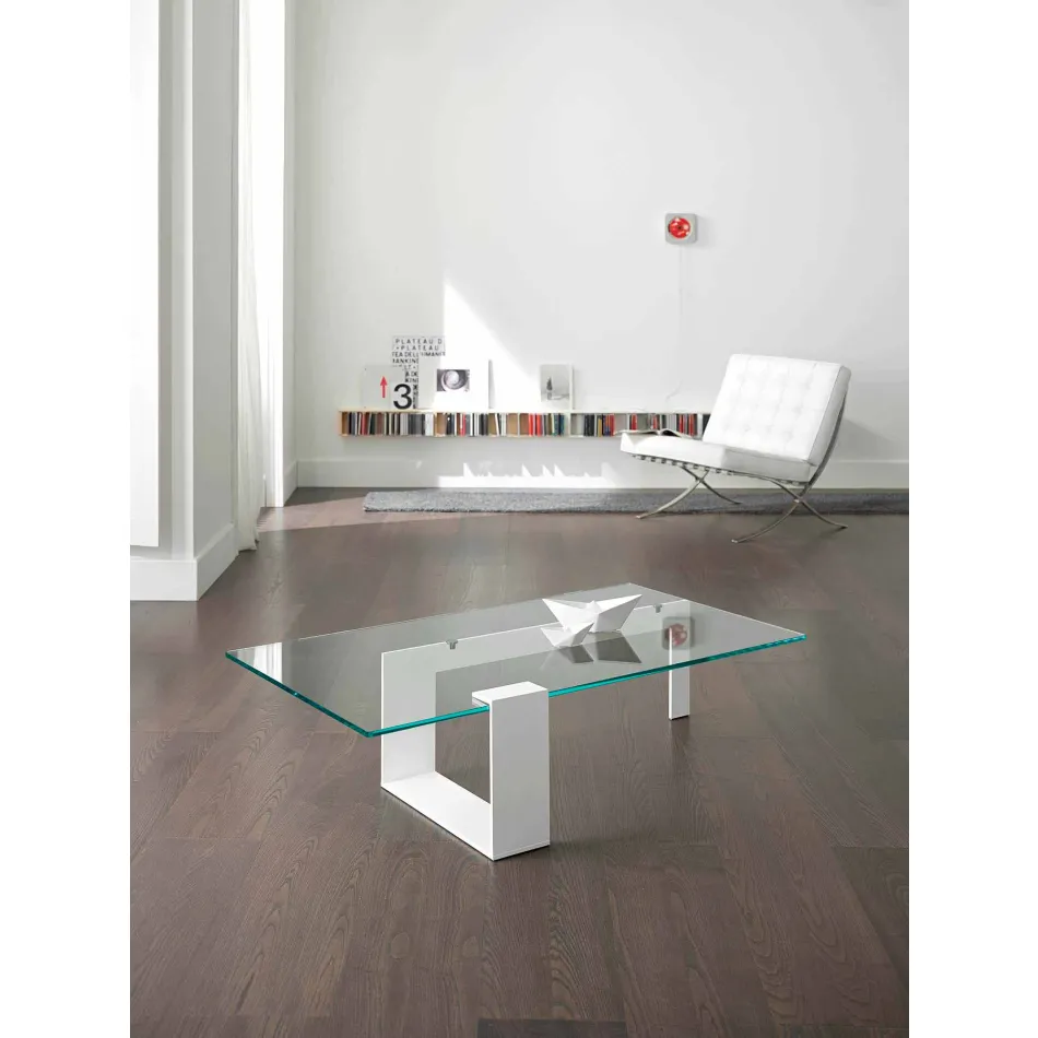 Modern Design Extralight Glass Coffee Table Made in Italy - Scoby Viadurini
