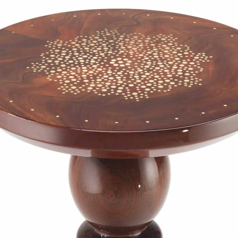 Lamp table with brass decoration top, diameter 45 cm, Sanni Viadurini