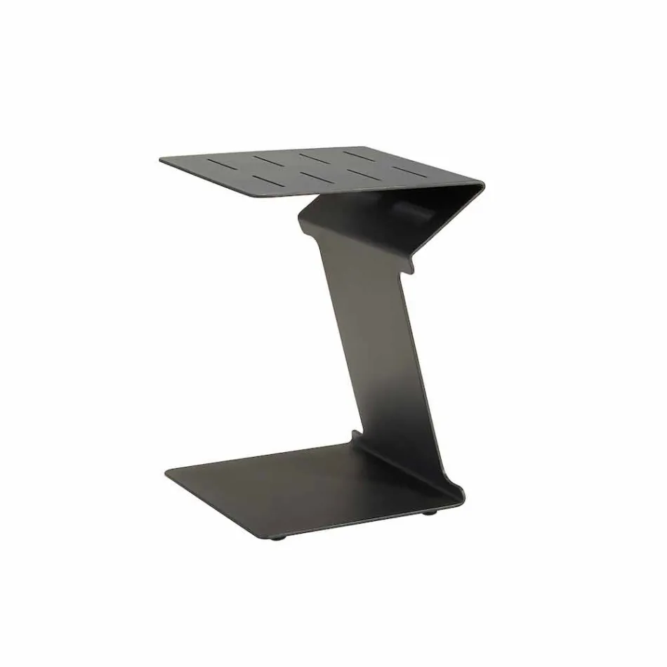 Side Table for Sofa for Outdoor in White or Black Aluminium - Denix Viadurini