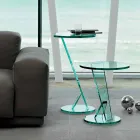 Side Table Sofa in Extra-clear Glass Made in Italy - Tarzan Viadurini