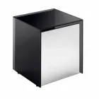 Sofa Side Table or Bedside Table in Smoked Glass with Wooden Drawer - Mantra Viadurini