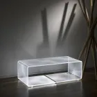 Transparent Acrylic Led Luminous Coffee Table Laser Engraved Decor - Robiola Viadurini