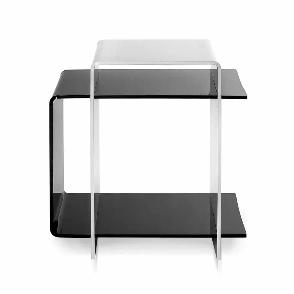 Contemporary coffee table with 3 shelves black and white Gosto made in Italy Viadurini