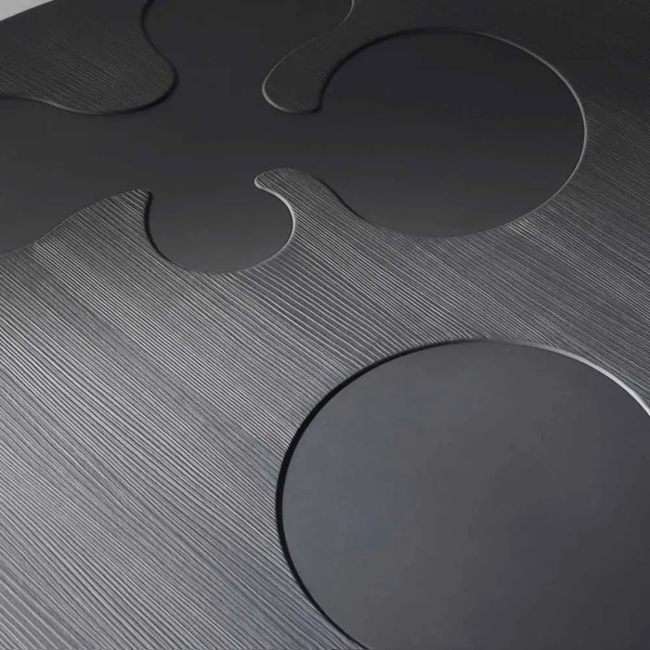 Contemporary black coffee table made of lacquered larch wood Lily Viadurini