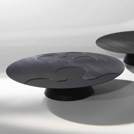 Contemporary black coffee table made of lacquered larch wood Lily Viadurini