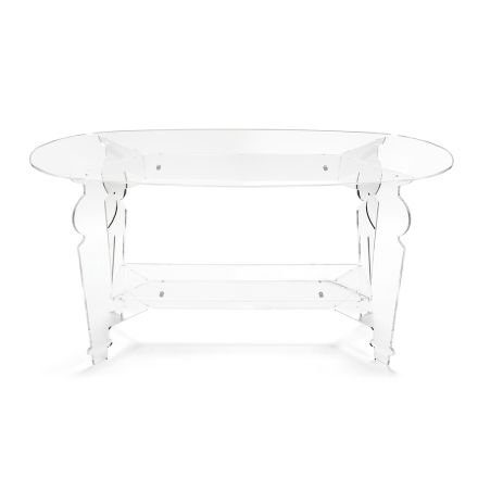 Ilaria - Transparent Plexiglass Oval Coffee Table Made in Italy Viadurini