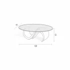 Oval Coffee Table in Beveled Glass and Synthetic Marble Made in Italy - Barbera Viadurini