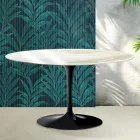 Saarinen Tulip Oval Coffee Table H 41 cm in Glossy Calacatta Gold Florim Ceramic - Scarlet Viadurini
